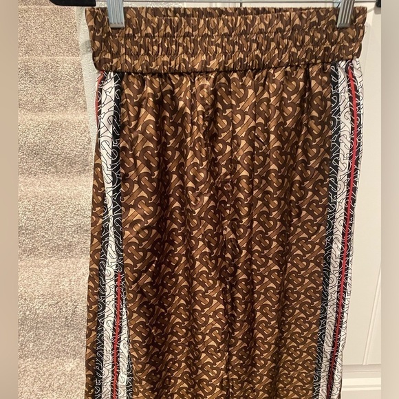 Burberry Brown Silk Seighford Monogram Trousers - Picture 6 of 9